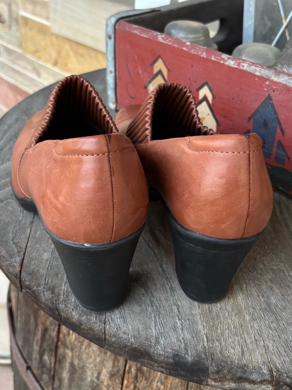 Clark’s Bendables Brown Leather Cuban Heel Loafers - Picture 4 of 8